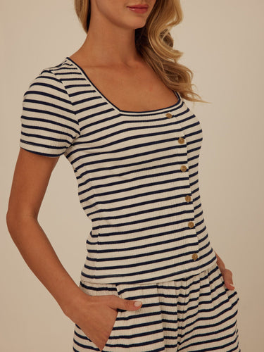 Jamila Smocked Jersey Short Sleeve Womens Tops Short Shirt Threads 4 Thought 