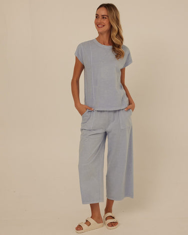 Alva Mineral Wash Eco Jersey Wide Leg Capri Pant Womens Bottoms Pants Threads 4 Thought 