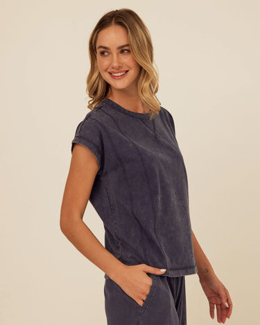 Laurie Mineral Wash Eco Jersey Tee Womens Tops Short Shirt Threads 4 Thought 