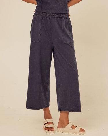 Alva Mineral Wash Eco Jersey Wide Leg Capri Pant Womens Bottoms Pants Threads 4 Thought 