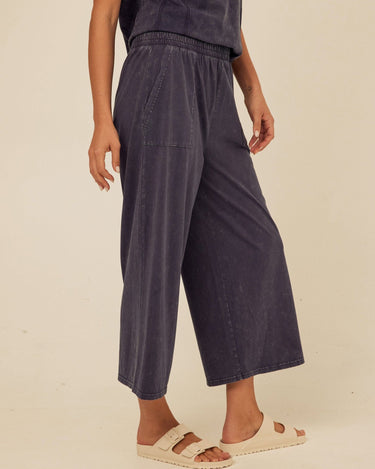 Alva Mineral Wash Eco Jersey Wide Leg Capri Pant Womens Bottoms Pants Threads 4 Thought 