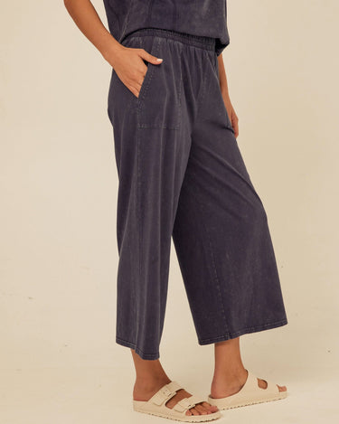 Alva Mineral Wash Eco Jersey Wide Leg Capri Pant Womens Bottoms Pants Threads 4 Thought 