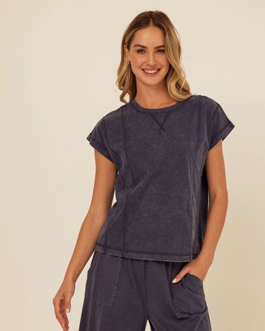 Laurie Mineral Wash Eco Jersey Tee Womens Tops Short Shirt Threads 4 Thought 