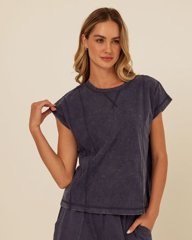 Laurie Mineral Wash Eco Jersey Tee Womens Tops Short Shirt Threads 4 Thought 