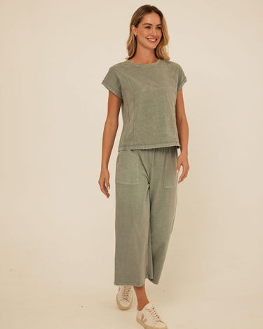 Laurie Mineral Wash Eco Jersey Tee Womens Tops Short Shirt Threads 4 Thought 