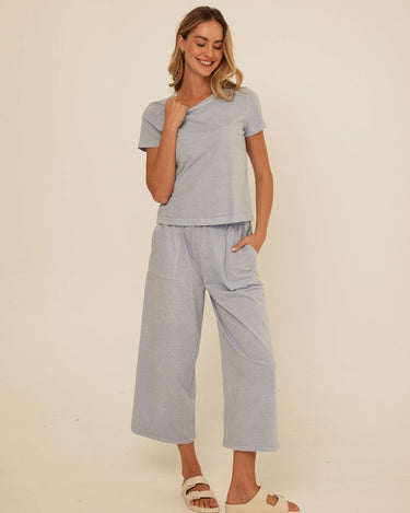 Alva Mineral Wash Eco Jersey Wide Leg Capri Pant Womens Bottoms Pants Threads 4 Thought 