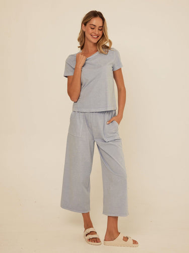 Alva Mineral Wash Eco Jersey Wide Leg Capri Pant Womens Bottoms Pants Threads 4 Thought 