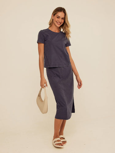 Roselie Mineral Wash Eco Jersey Tee Womens Tops Short Shirt Threads 4 Thought 