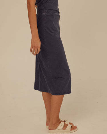 Adella Mineral Wash Eco Jersey Midi Skirt Womens Bottoms Skirt Threads 4 Thought 