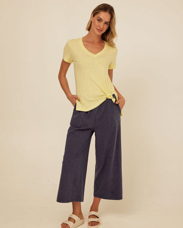 Norma Textured Slub Jersey Knotted Tee Womens Tops Short Tee Threads 4 Thought 