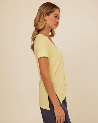 Norma Textured Slub Jersey Knotted Tee Womens Tops Short Tee Threads 4 Thought 