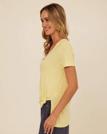 Norma Textured Slub Jersey Knotted Tee Womens Tops Short Tee Threads 4 Thought 