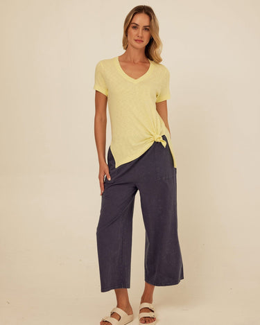 Norma Textured Slub Jersey Knotted Tee Womens Tops Short Tee Threads 4 Thought 