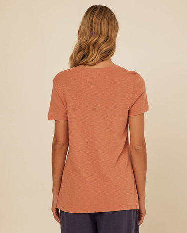 Norma Textured Slub Jersey Knotted Tee Womens Tops Short Tee Threads 4 Thought 