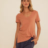 Norma Textured Slub Jersey Knotted Tee Womens Tops Short Tee Threads 4 Thought 