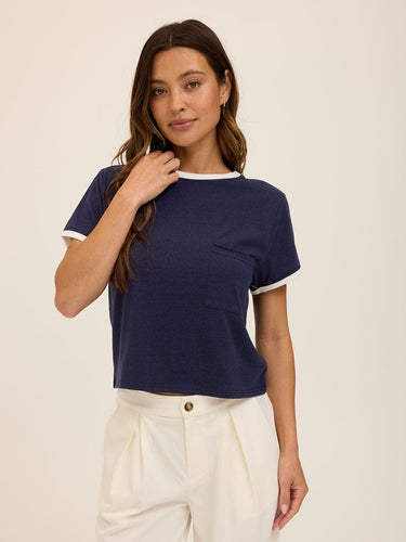 Shelbie Triblend Jersey Pocket Ringer Tee Womens Tops Short Tee Threads 4 Thought 