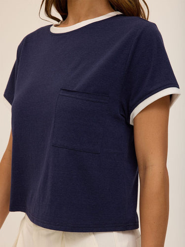 Shelbie Triblend Jersey Pocket Ringer Tee Womens Tops Short Tee Threads 4 Thought 