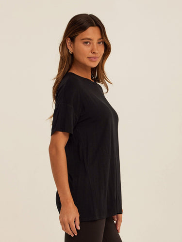 Andie Tencel Jersey Relaxed Tee Womens Tops Short Tee Threads 4 Thought 