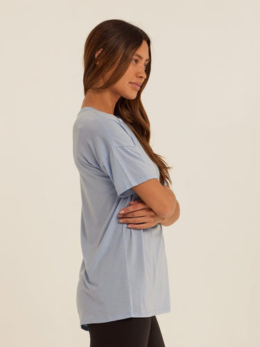 Andie Tencel Jersey Relaxed Tee Womens Tops Short Tee Threads 4 Thought 