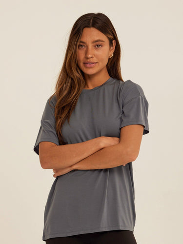 Andie Tencel Jersey Relaxed Tee Womens Tops Short Tee Threads 4 Thought 