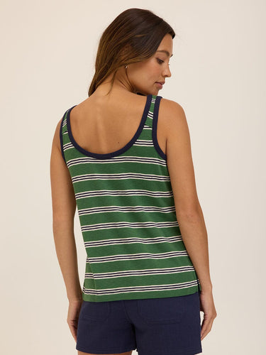 Madelena Tripoli Stripe Textured Slub Jersey Tank Threads 4 Thought 