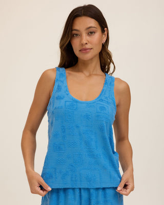 Kassie Vacay Vibes Jacquard Terry Tank Womens Tops Tanks Threads 4 Thought 