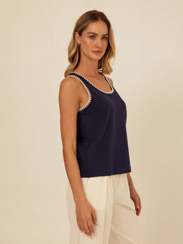 Genevieve Novelty Stitch Eco Jersey Tank Threads 4 Thought 