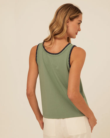 Genevieve Novelty Stitch Eco Jersey Tank Threads 4 Thought 