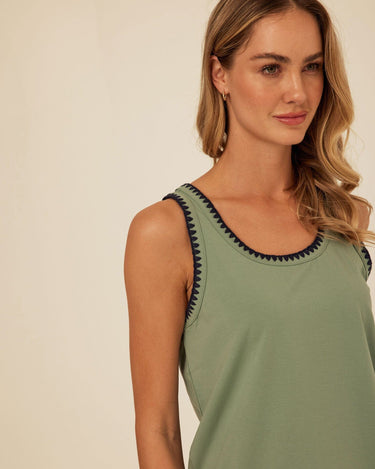 Genevieve Novelty Stitch Eco Jersey Tank Threads 4 Thought 