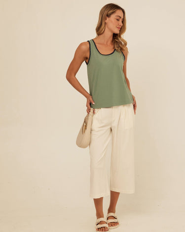Genevieve Novelty Stitch Eco Jersey Tank Threads 4 Thought 
