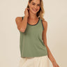 Genevieve Novelty Stitch Eco Jersey Tank Threads 4 Thought 