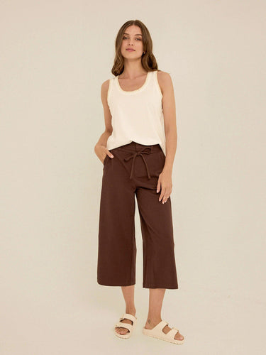 Bemmie Stretch Twill Relaxed Capri Pant Womens Bottoms Pants Threads 4 Thought 