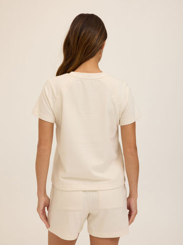 Keilani Cotton Terry Lace Mix Tee Womens Tops Short Shirt Threads 4 Thought 