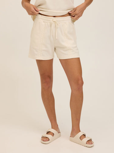 Helena Cotton Terry Lace Mix Short Womens Bottoms Shorts Threads 4 Thought 