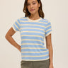 Tamarah Stripe Textured Slub Jersey Crew Tee Threads 4 Thought 