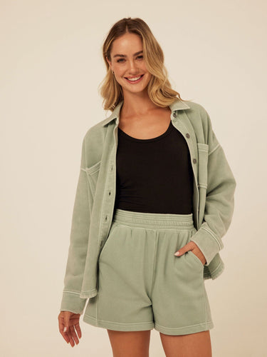 Chantel Mineral Wash Fleece Short Womens Bottoms Shorts Threads 4 Thought 