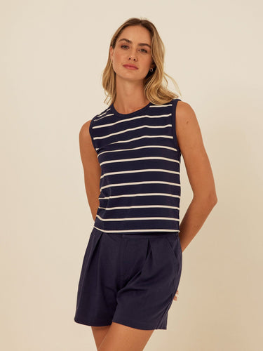Emilia Caribbean Stripe Eco Jersey Tank Threads 4 Thought 