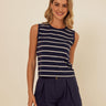 Emilia Caribbean Stripe Eco Jersey Tank Threads 4 Thought 