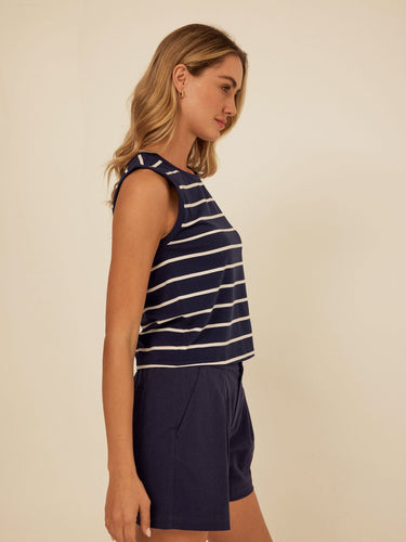 Emilia Caribbean Stripe Eco Jersey Tank Threads 4 Thought 