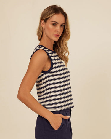 Emilia Stripe Eco Jersey Tank Womens Tops Tanks Threads 4 Thought 