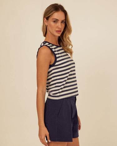 Emilia Stripe Eco Jersey Tank Womens Tops Tanks Threads 4 Thought 