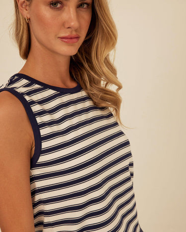 Emilia Stripe Eco Jersey Tank Womens Tops Tanks Threads 4 Thought 