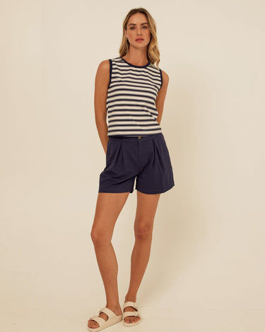 Selene Stretch Twill Pleated Short Womens Bottoms Shorts Threads 4 Thought 