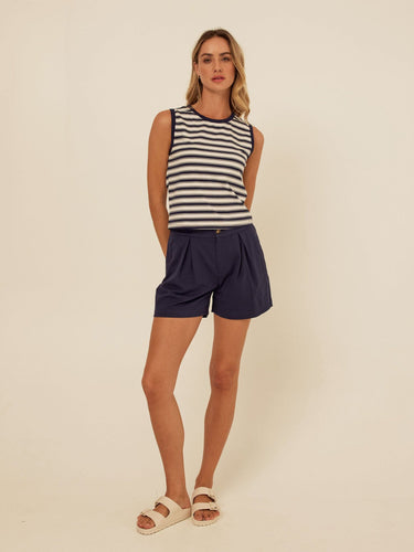 Selene Stretch Twill Pleated Short Womens Bottoms Shorts Threads 4 Thought 