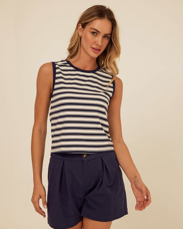 Emilia Stripe Eco Jersey Tank Womens Tops Tanks Threads 4 Thought 