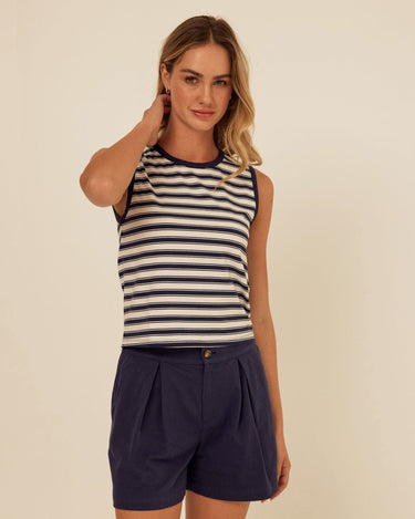 Selene Stretch Twill Pleated Short Womens Bottoms Shorts Threads 4 Thought 