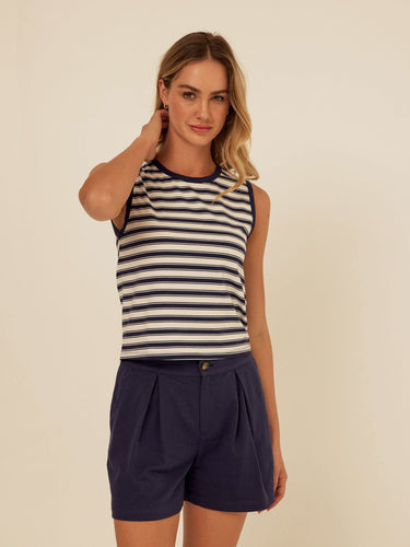 Selene Stretch Twill Pleated Short Womens Bottoms Shorts Threads 4 Thought 