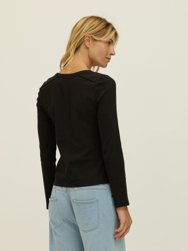 Karlene Organic Rib Mix Long Sleeve Womens Tops Long Shirt Threads 4 Thought 