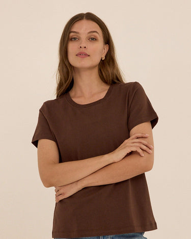 Emmy Essential Jersey Crew Tee Womens Tops Short Tee Threads 4 Thought 