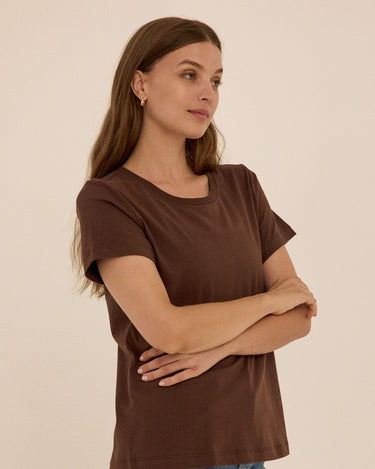 Emmy Essential Jersey Crew Tee Womens Tops Short Tee Threads 4 Thought 